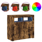 vidaXL Sideboard mit LED-Beleuchtung Räuchereiche 80x35x75 cm