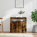 vidaXL Sideboard mit LED-Beleuchtung Räuchereiche 80x35x75 cm