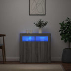 vidaXL Sideboard mit LED-Beleuchtung Grau Sonoma 80x35x75 cm
