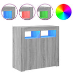 vidaXL Sideboard mit LED-Beleuchtung Grau Sonoma 80x35x75 cm