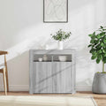 vidaXL Sideboard mit LED-Beleuchtung Grau Sonoma 80x35x75 cm