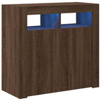 vidaXL Sideboard mit LED-Beleuchtung Braun Eichen-Optik 80x35x75 cm