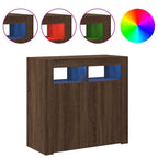 vidaXL Sideboard mit LED-Beleuchtung Braun Eichen-Optik 80x35x75 cm