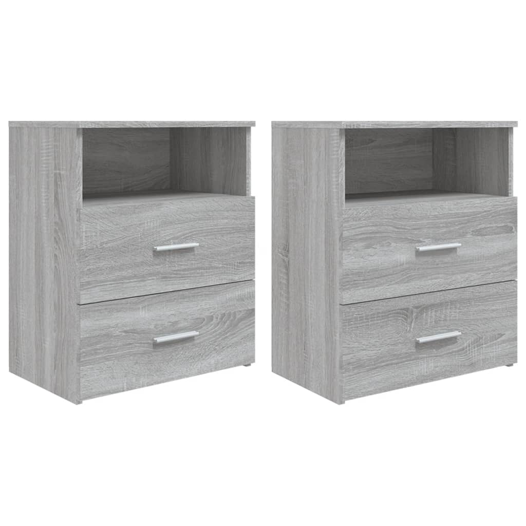 vidaXL Nachttische 2 Stk. Grau Sonoma 50x32x60 cm