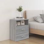 vidaXL Nachttische 2 Stk. Grau Sonoma 50x32x60 cm