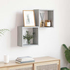 vidaXL Würfelregale 2 Stk. Grau Sonoma 30x15x30 cm