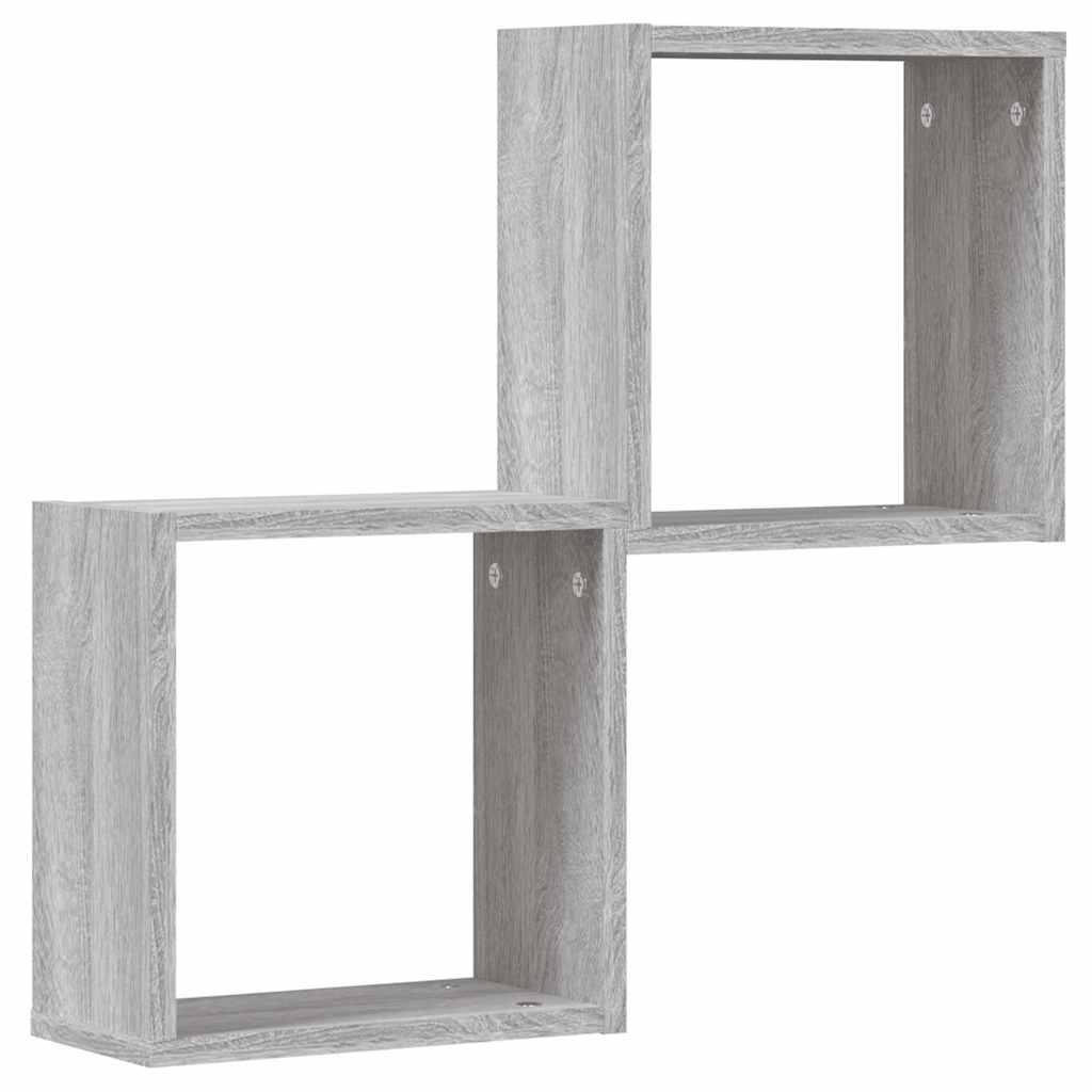 vidaXL Würfelregale 2 Stk. Grau Sonoma 30x15x30 cm