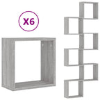 vidaXL Würfelregale 6 Stk. Grau Sonoma 30x15x30 cm