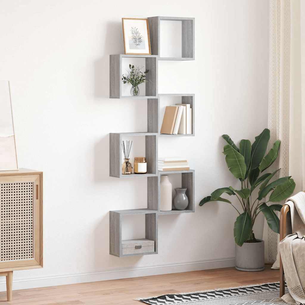 vidaXL Würfelregale 6 Stk. Grau Sonoma 30x15x30 cm