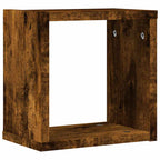 vidaXL Wandregale mit Regal 4 pcs Geräucherte Eiche 26 x 15 x 26 cm