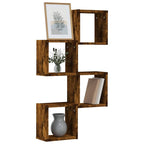 vidaXL Wandregale mit Regal 4 pcs Geräucherte Eiche 26 x 15 x 26 cm