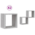 vidaXL Wandregale 2 pcs Graues Sonoma 26 x 15 x 26 cm Holzwerkstoff