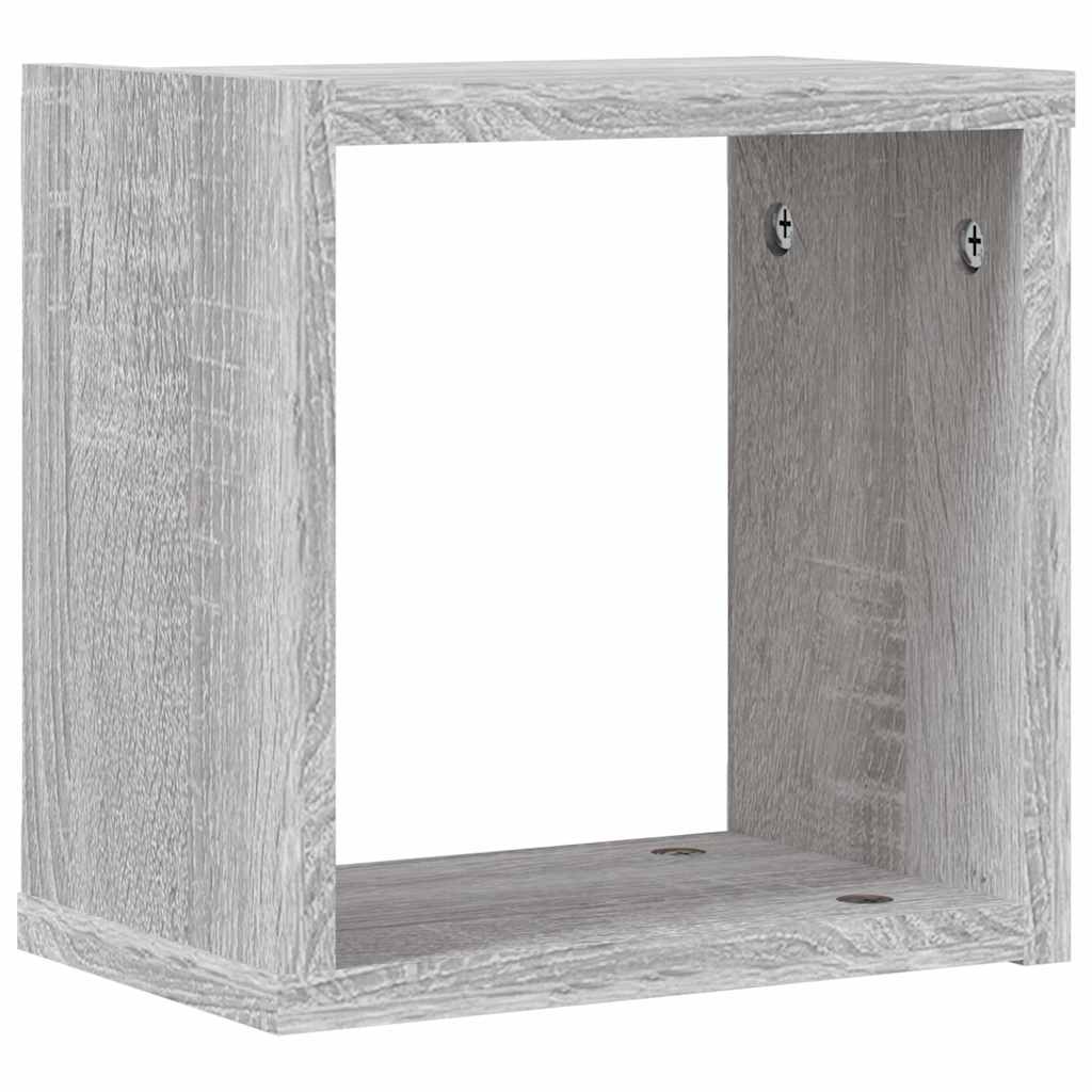 vidaXL Wandregale 2 pcs Graues Sonoma 26 x 15 x 26 cm Holzwerkstoff