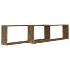 vidaXL Wandregale 2 Stk. Räuchereiche 100x15x30 cm Holzwerkstoff