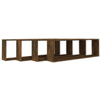 vidaXL Wandregale 4 Stk. Räuchereiche 100x15x30 cm Holzwerkstoff