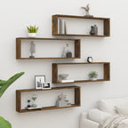vidaXL Wandregale 4 Stk. Räuchereiche 100x15x30 cm Holzwerkstoff