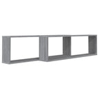vidaXL Wandregale 2 Stk. Grau Sonoma 100x15x30 cm Holzwerkstoff