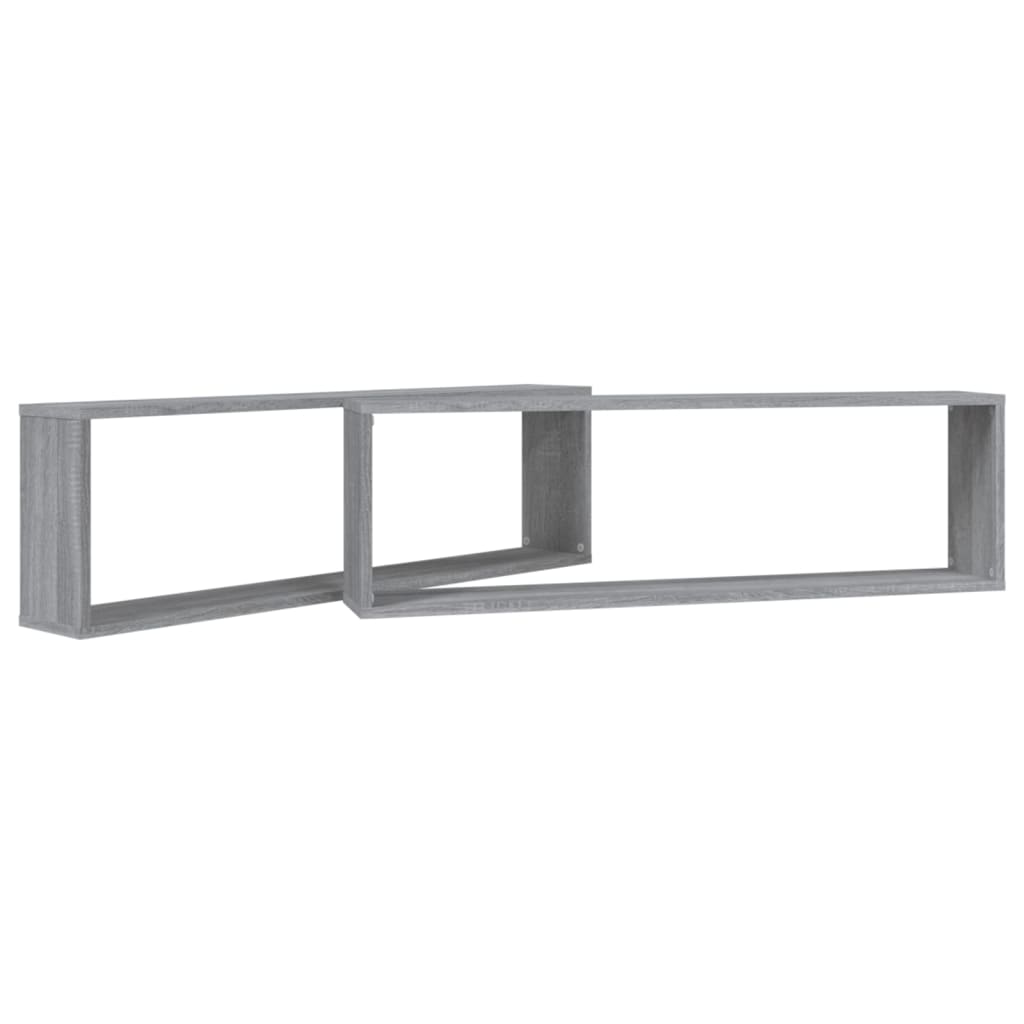 vidaXL Wandregale 2 Stk. Grau Sonoma 100x15x30 cm Holzwerkstoff