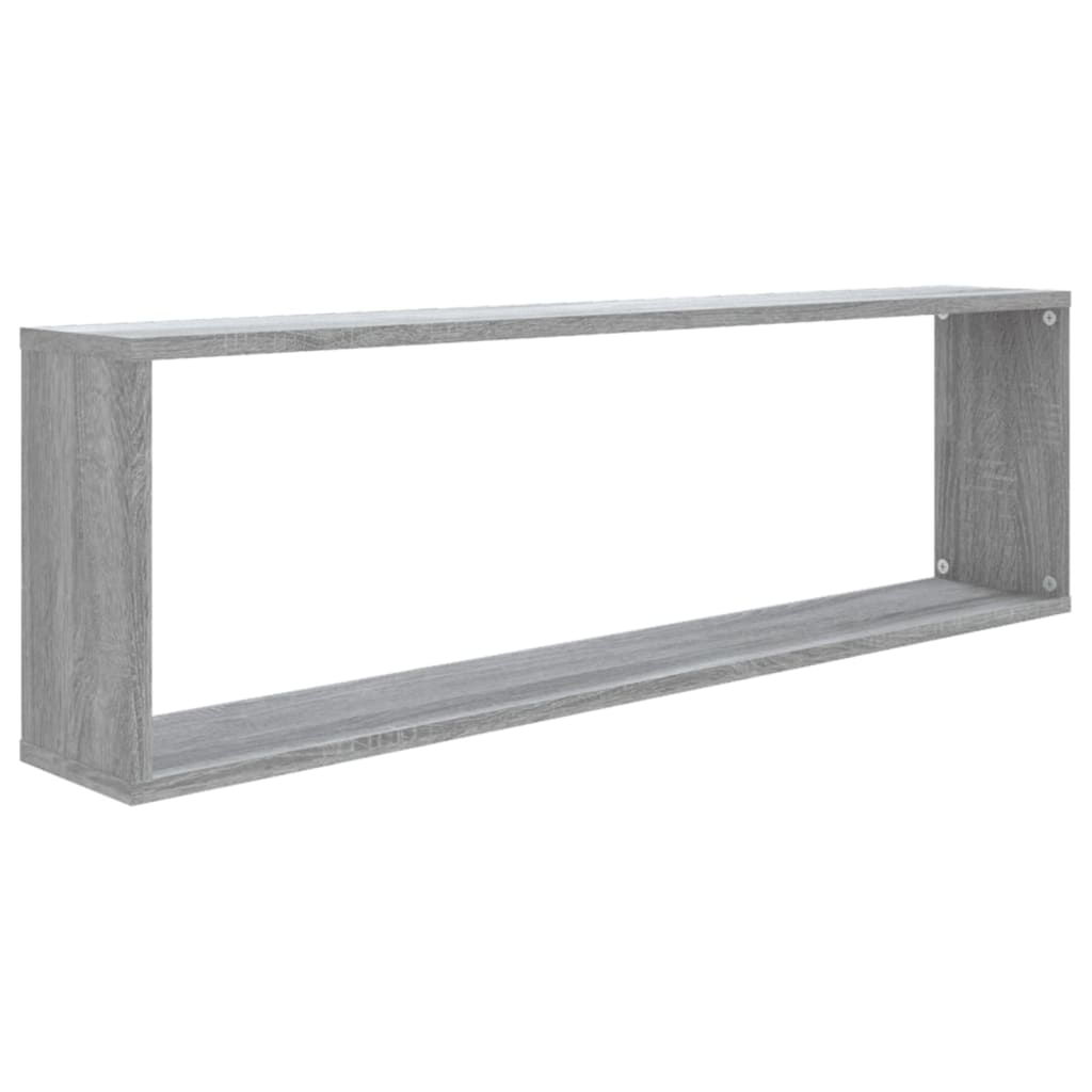 vidaXL Wandregale 2 Stk. Grau Sonoma 100x15x30 cm Holzwerkstoff