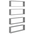 vidaXL Wandregale 4 Stk. Grau Sonoma 100x15x30 cm Holzwerkstoff