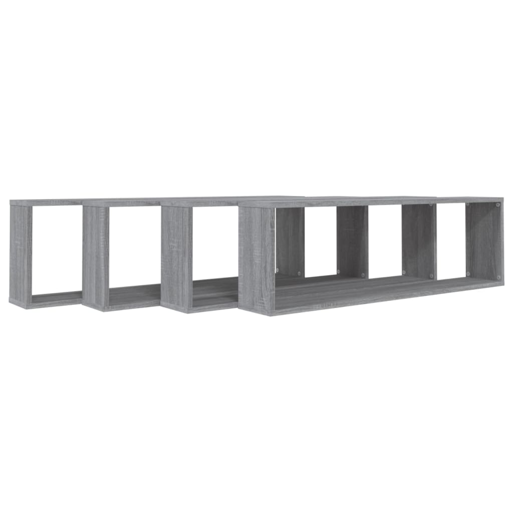 vidaXL Wandregale 4 Stk. Grau Sonoma 100x15x30 cm Holzwerkstoff