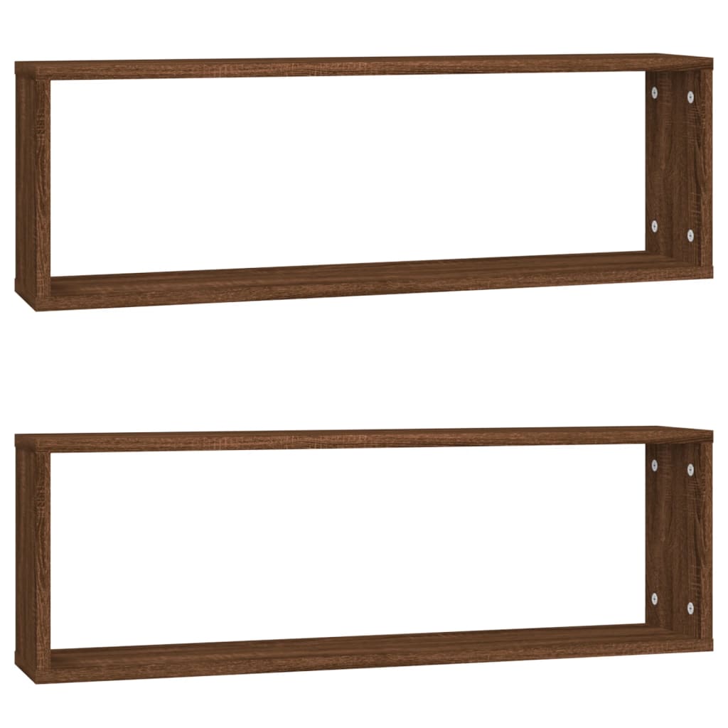 vidaXL Wandregale 2 Stk. Braun Eichen-Optik 80x15x26,5cm Holzwerkstoff