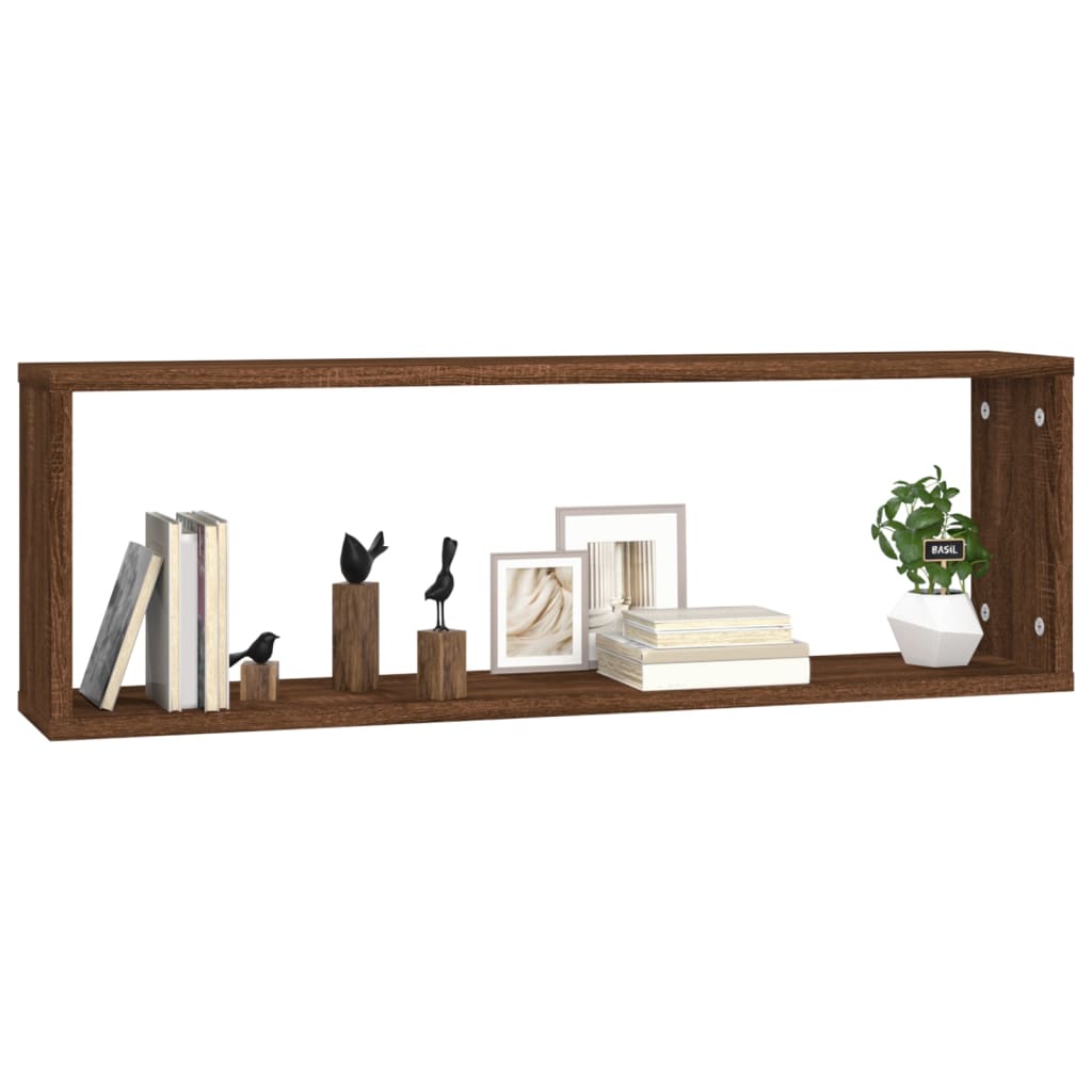 vidaXL Wandregale 2 Stk. Braun Eichen-Optik 80x15x26,5cm Holzwerkstoff