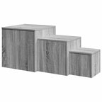 vidaXL Beistelltische 3 Stk. Grau Sonoma Holzwerkstoff