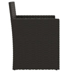 vidaXL 3-tlg. Garten-Sofagarnitur mit Kissen Schwarz Poly Rattan