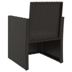 vidaXL 3-tlg. Garten-Sofagarnitur mit Kissen Schwarz Poly Rattan