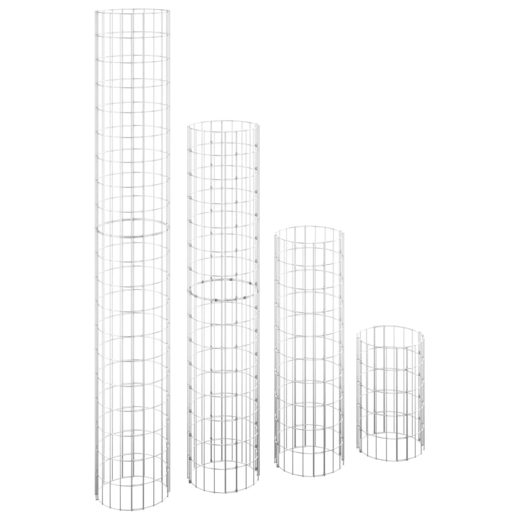 vidaXL Gabionen-Hochbeete 4 Stk. Rund Ø30x50/100/150/200 cm
