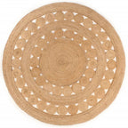vidaXL Teppich Geflochten Jute 180 cm Rund