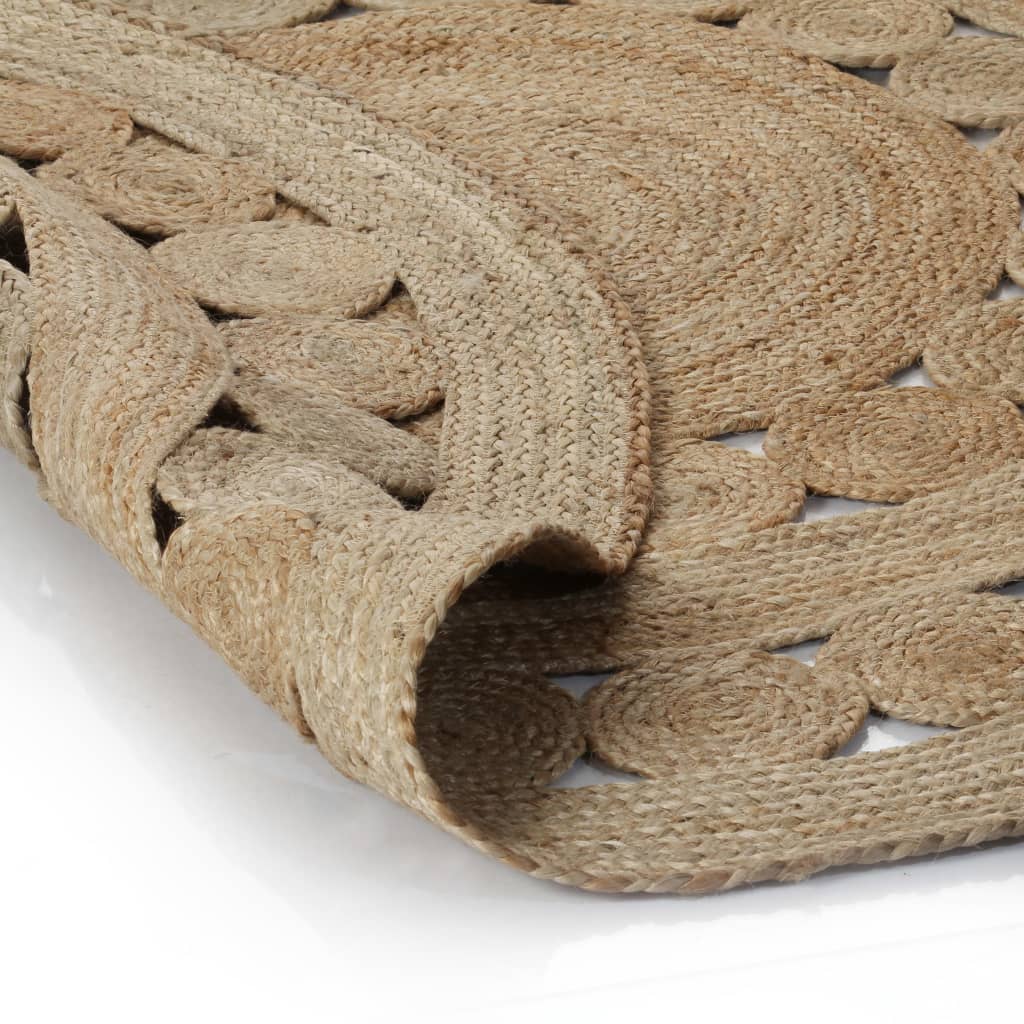 vidaXL Teppich Geflochten Jute 180 cm Rund