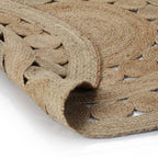 vidaXL Teppich Geflochten Jute 180 cm Rund