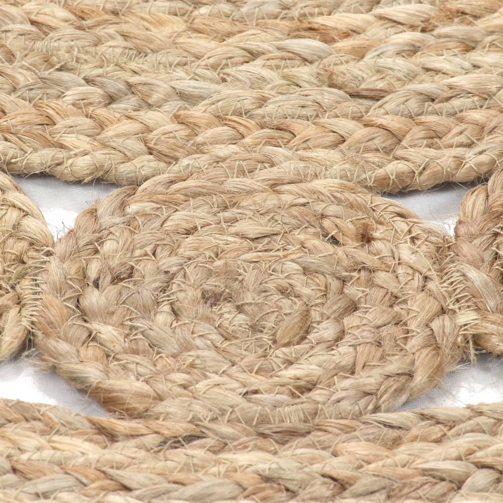 vidaXL Teppich Geflochten Jute 180 cm Rund