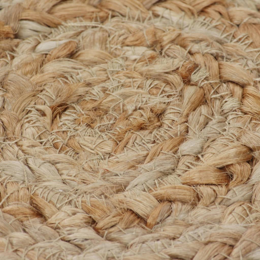 vidaXL Teppich Geflochten Jute 180 cm Rund