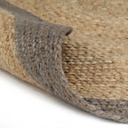 vidaXL Teppich Handgefertigt Jute mit Grauem Rand 180 cm