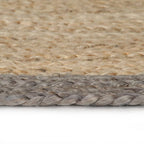 vidaXL Teppich Handgefertigt Jute mit Grauem Rand 180 cm