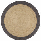 vidaXL Teppich Handgefertigt Jute mit Dunkelgrauem Rand 240 cm