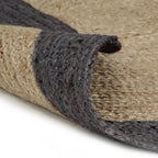 vidaXL Teppich Handgefertigt Jute mit Dunkelgrauem Rand 240 cm