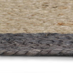 vidaXL Teppich Handgefertigt Jute mit Dunkelgrauem Rand 240 cm