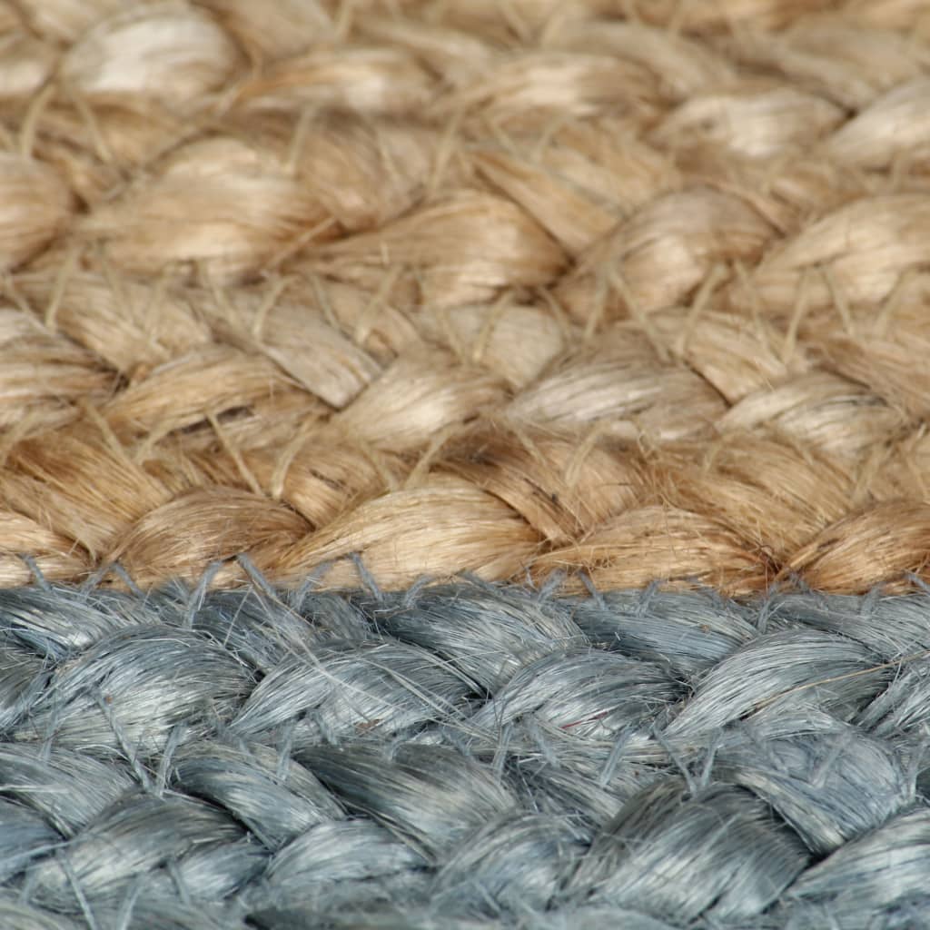 vidaXL Teppich Handgefertigt Jute mit Olivgrünem Rand 210 cm