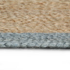 vidaXL Teppich Handgefertigt Jute mit Olivgrünem Rand 210 cm