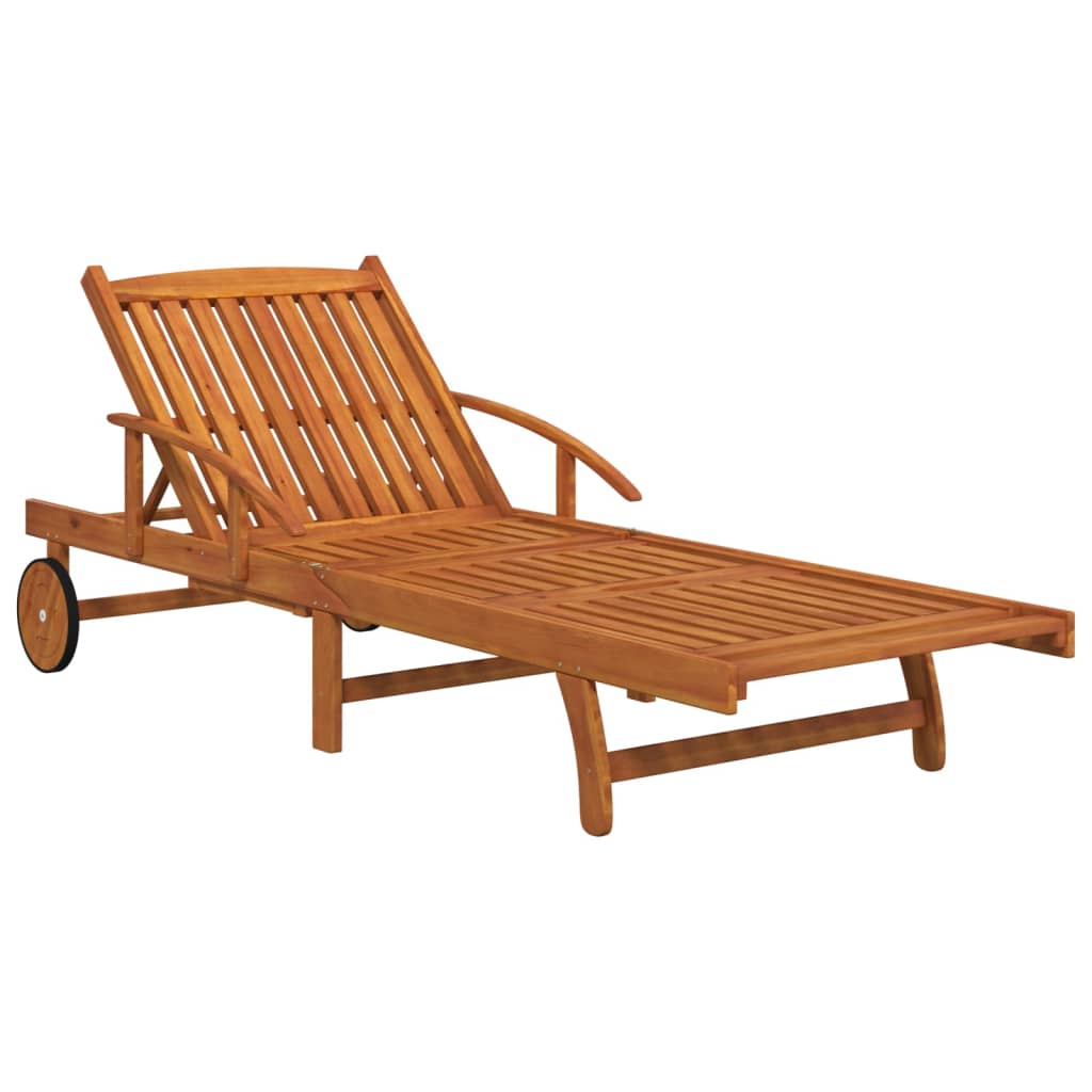 vidaXL Sonnenliegen 2 Stk. mit Tisch Massivholz Akazie