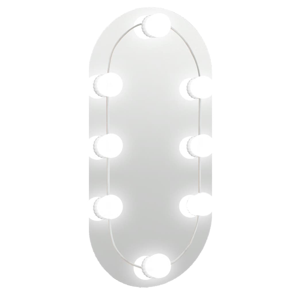 vidaXL Spiegel mit LED-Leuchten 40x20 cm Glas Oval