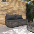 vidaXL 2-tlg. Garten-Lounge-Set mit Kissen Poly Rattan Schwarz