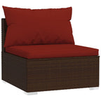 vidaXL 4-tlg. Garten-Lounge-Set mit Auflagen Poly Rattan Braun