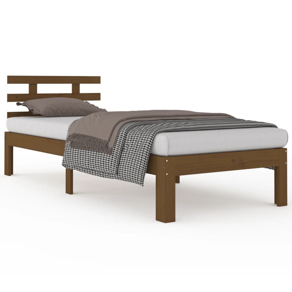 vidaXL Massivholzbett Honigbraun 100x200 cm