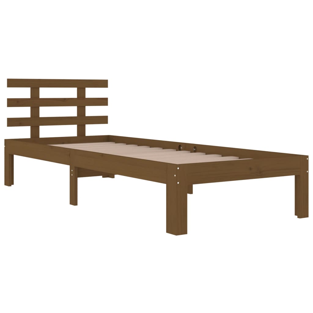 vidaXL Massivholzbett Honigbraun 100x200 cm