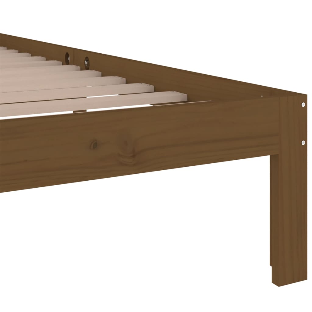 vidaXL Massivholzbett Honigbraun 100x200 cm